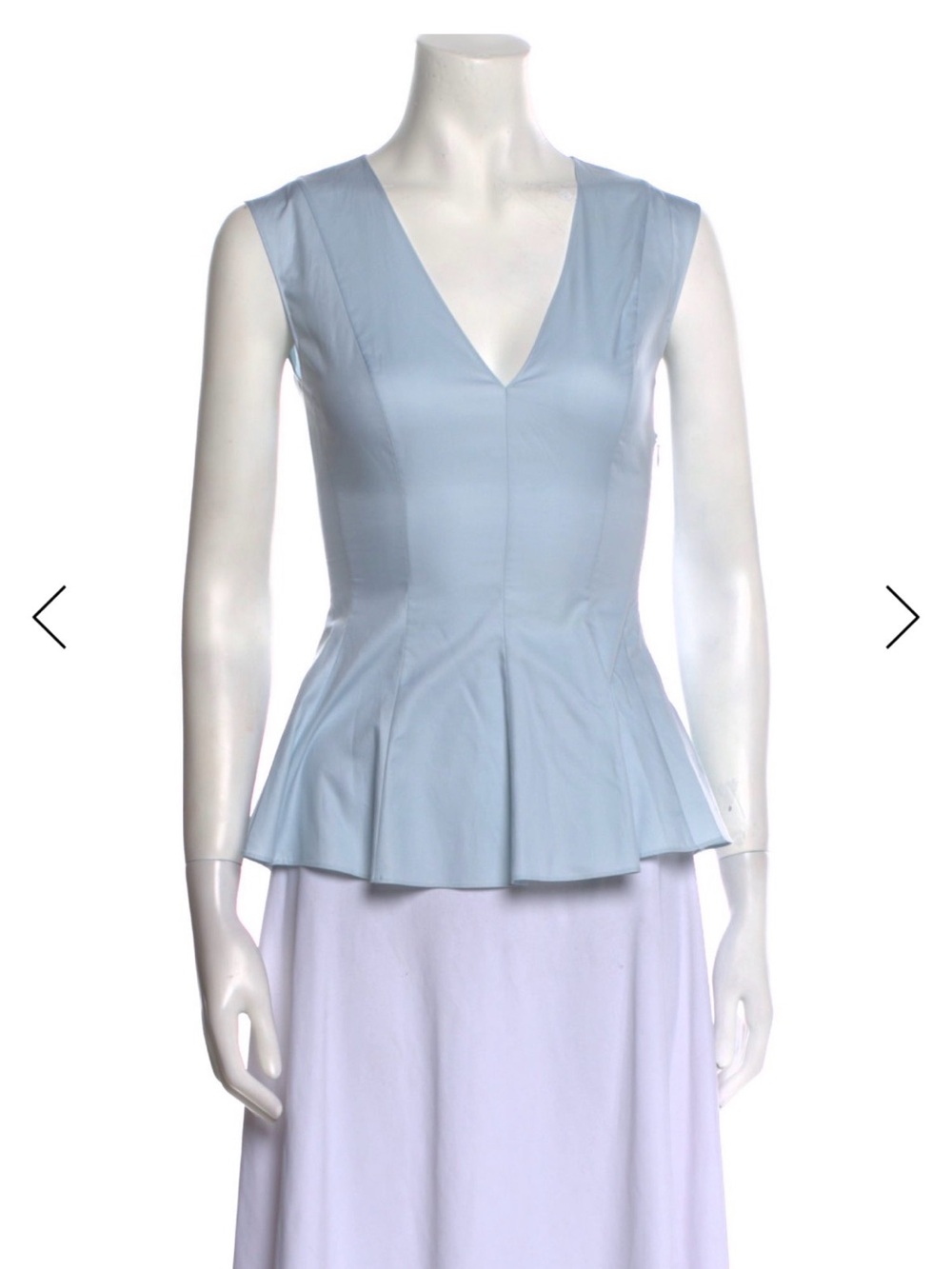 Theory Light Blue V-Neck Peplum Camisole